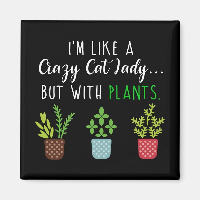 Aimant Crazy Cat Lady Funny Garding (Devant)