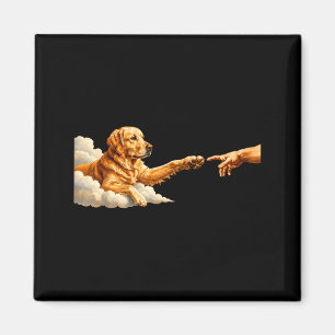 Aimant Création d'Adam Golden Retriever Parodie de chien 