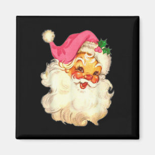Aimant Création de Noël rose vintage amusante du Père Noë