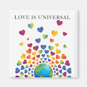 Aimant Création élégante minimaliste de cœur arc-en-ciel 