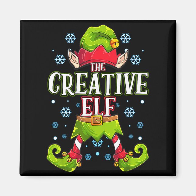 Aimant Creative Elf Matching Family Group Christmas Party (Devant)
