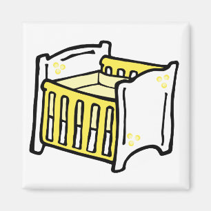 Aimant crèche jaune