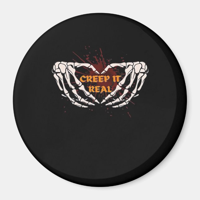 Aimant Creep It Real, Skeleton Mains Montrant Le Coeur (Devant)