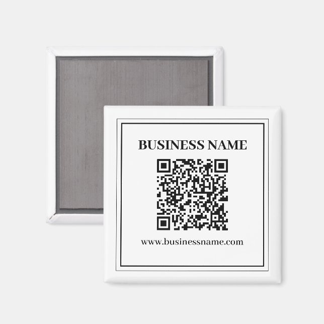 Aimant Créer un code QR scannable | Noir & Blanc (Recto/Verso)