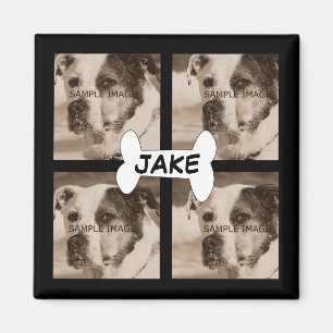 Aimant Créez votre   4 Photos de chien d'animaux de compa