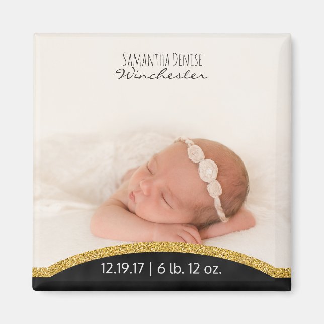 Aimant Créez votre | Faire-part de naissance photo bébé (Devant)