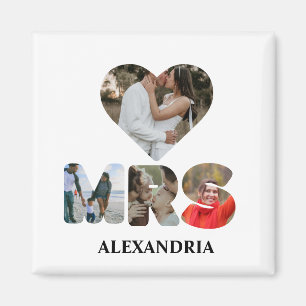Aimant Créez votre propre couple Mr et Mrs photo Matching
