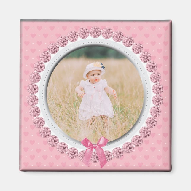 Aimant Créez votre propre photo personnalisée rose (Devant)
