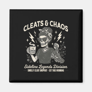 Aimant Crémaillères et chaos Maman de football squelette,