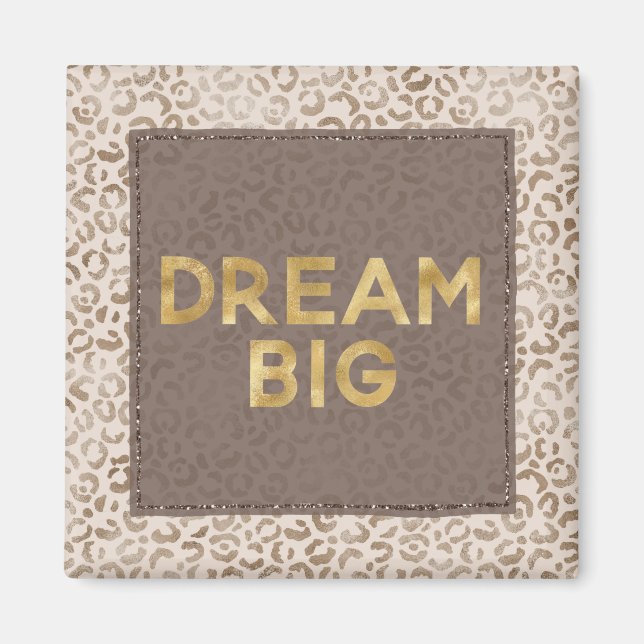 Aimant Crème Brown Empreinte de léopard Gold Dream (Devant)