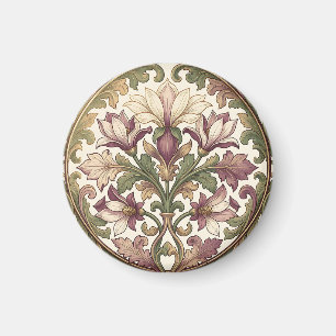 Aimant Crème Florale Ornée Violet Victorien