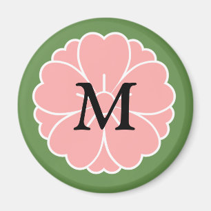 Aimant Crête de fleurs de cerisier Sakura : Monogramme