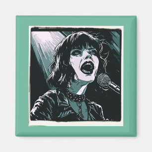 Aimant Crie-le Fort Punk Rockeur Pop Art Rétro Sarcelle 