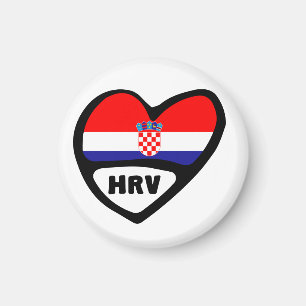 Aimant Croatie Code Pays Drapeau Coeur Hrvatska