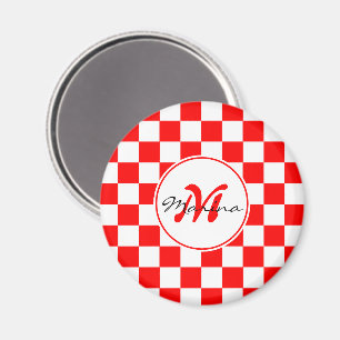 Aimant Croatie   Hrvatska   Nom À damiers Monogramme