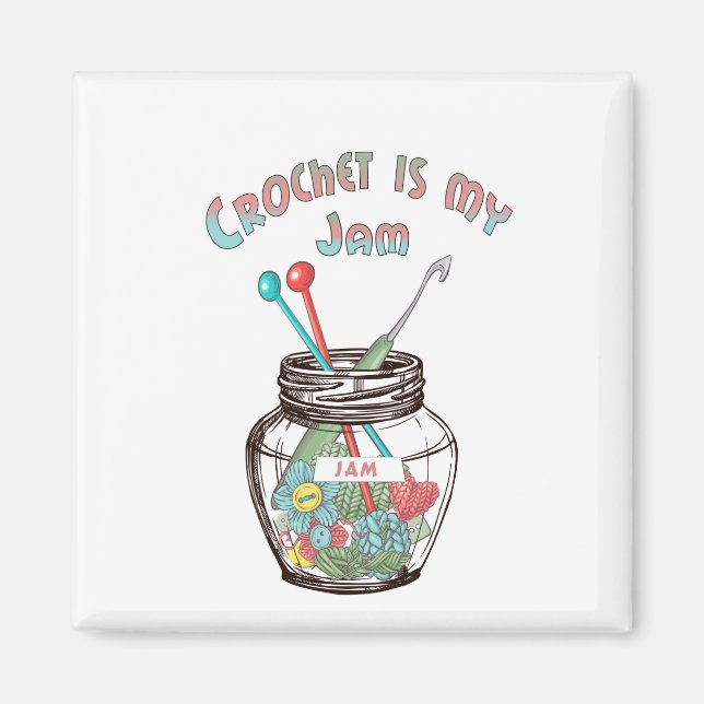 Aimant Crochet est ma confiture (Devant)