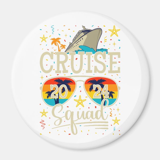 Aimant Croisière 2024 Cercle de vacances de croisière (Devant)