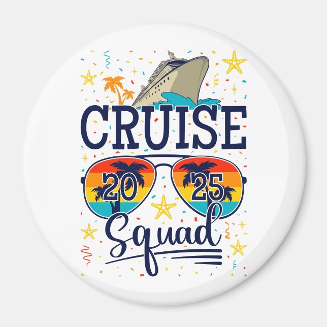 Aimant Croisière 2025 Cercle de vacances de croisière (Devant)