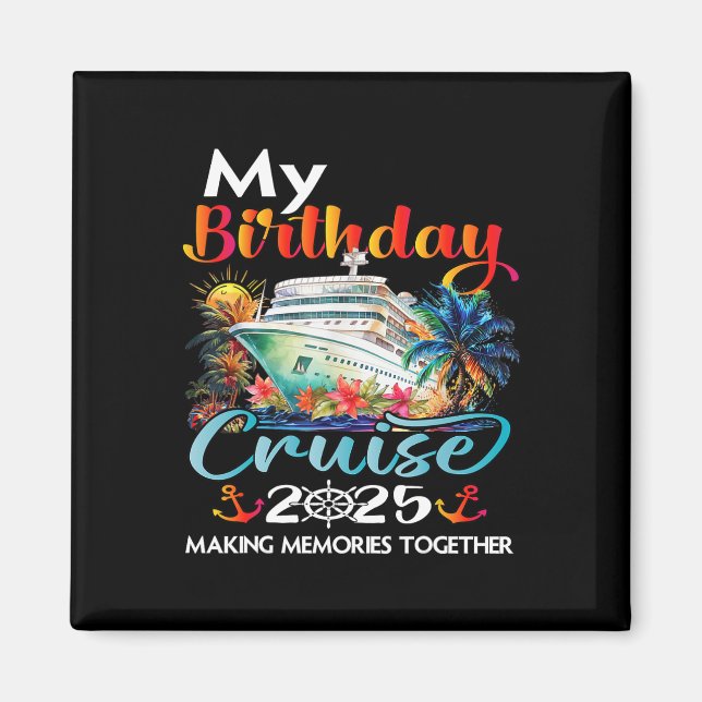 Aimant Croisière d'anniversaire 2025 Famille Anniversaire (Devant)