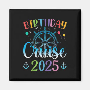 Aimant Croisière d'anniversaire festive 2025 Fête du bate
