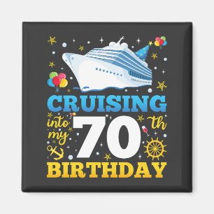 Aimant Croisière Dans Mon Carré De Fête D'Anniversaire 70
