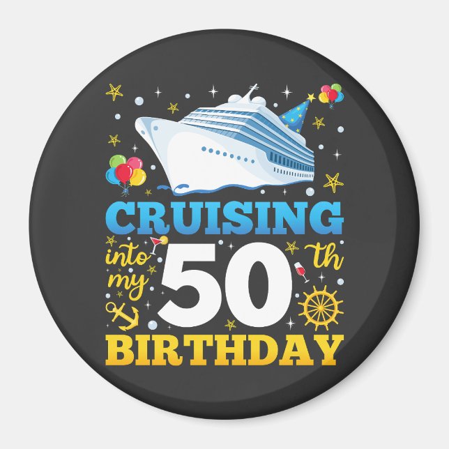 Aimant Croisière Dans Mon Cercle De Fête Anniversaire De  (Devant)