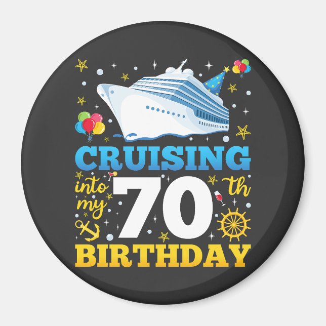 Aimant Croisière Dans Mon Cercle De Fête Anniversaire De  (Devant)