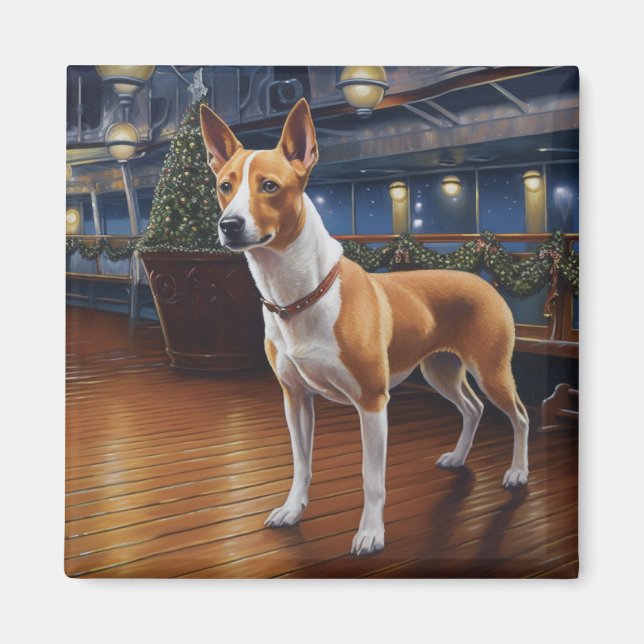 Aimant Croisière de Noël Basenji : Pawsome Holiday Delft (Devant)