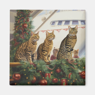 Aimant Croisière de Noël des chats du Bengale : Pawsome H