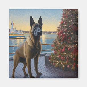 Aimant Croisière de Noël du Malinois Belge : Vacances Paw