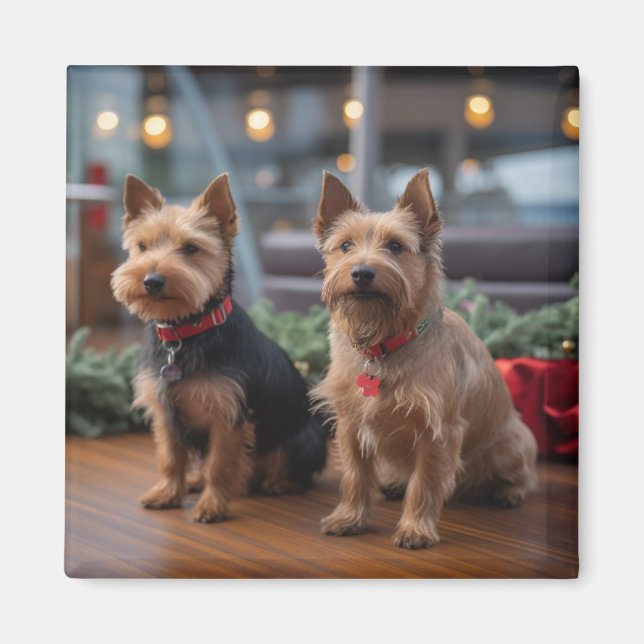 Aimant Croisière de Noël Terrier australien : Pawsome (Devant)