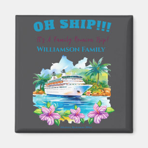 Aimant Croisière de réunion de famille sur l'île drôle