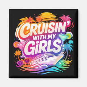 Aimant Croisière drôle avec mes copines Bateau de croisiè