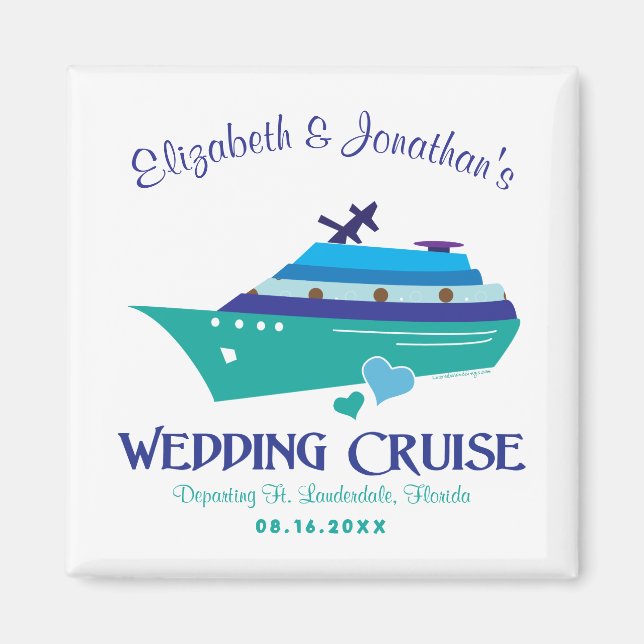 Aimant Croisière mariage Enregistrer la date de l'aimant (Devant)