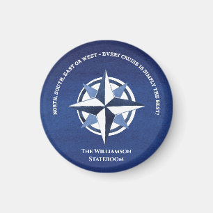 Aimant Croisière Nautical Blue Compass Porte Marker