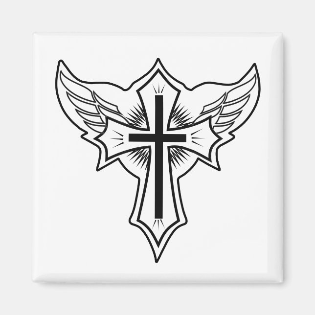 Aimant Croix chrétienne (Devant)