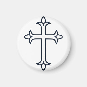 Aimant Croix Chrétienne Classique Art Minimaliste Fin