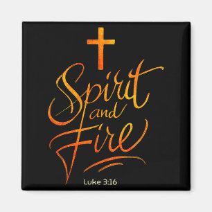 Aimant Croix chrétienne Saint-Esprit & Feu de Jésus, L