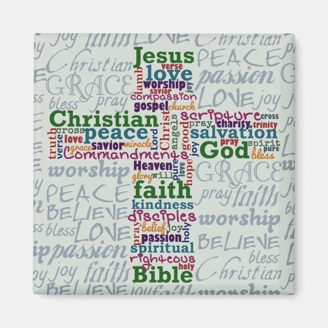 Aimant Croix de l'art chrétien de la parole religieuse (Devant)