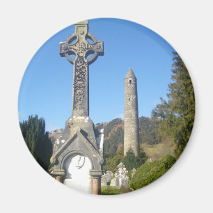 Aimant Croix de St Kevin et tour ronde Glendalough