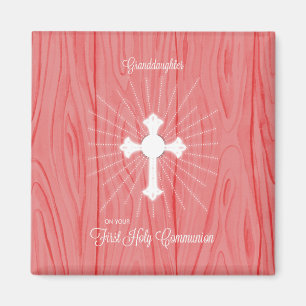 Aimant Croix et rayons de la première communion de la pet