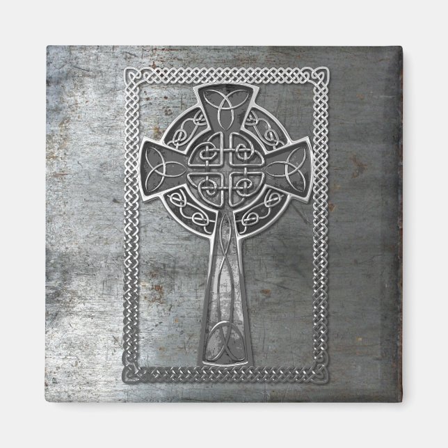 Aimant Croix métallique usée (Devant)