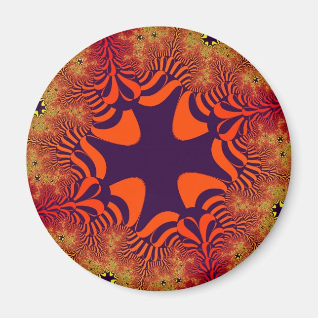 Aimant Croix orange et violet (Devant)