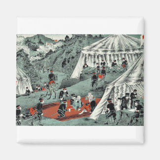 Aimant Croix-Rouge japonaise s'occupe des soldats ennemis