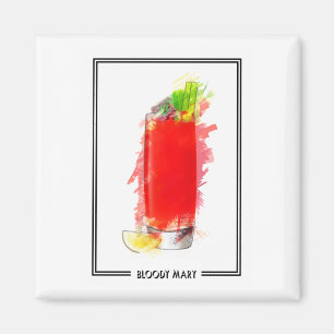 Aimant Croquis de marqueur de cocktail de Mary sanglante