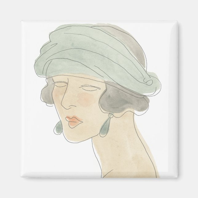 Aimant Croquis de mode Flapper - Portrait (Devant)