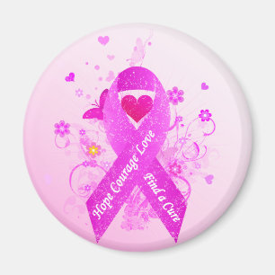 Aimant Cru rose de ruban