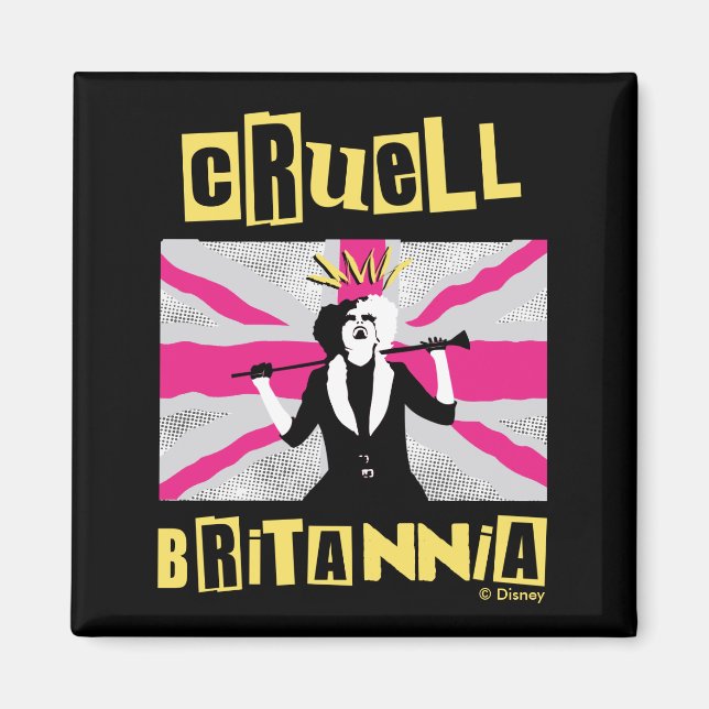 Aimant Cruella | Cruell Britannia Flag Pop Art (Devant)