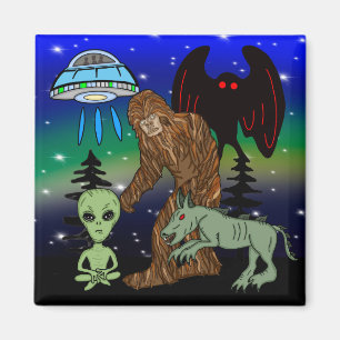 Aimant Cryptides, Bigfoot, Sasquatch, Mothman, Alien, OVN