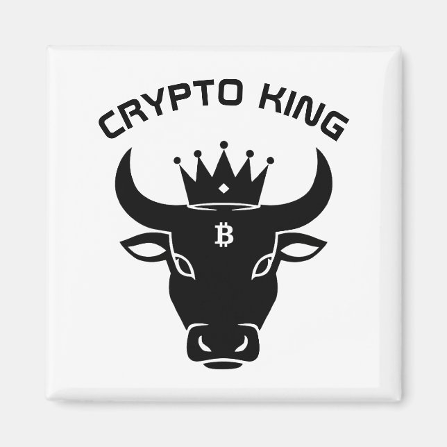 Aimant Crypto King Personnalisé Blanc (Devant)